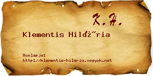 Klementis Hilária névjegykártya